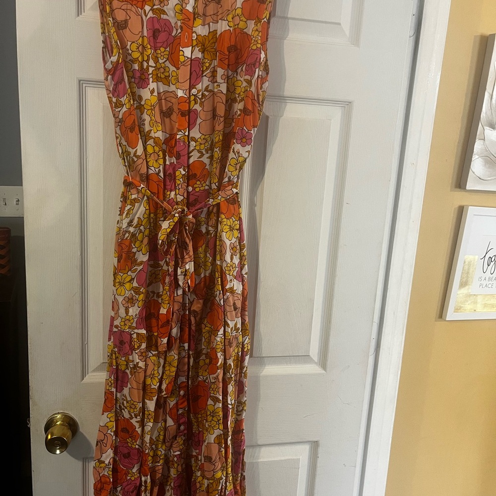 Croft & Barrow Floral Midi Dress - Orange, Pink, Yellow